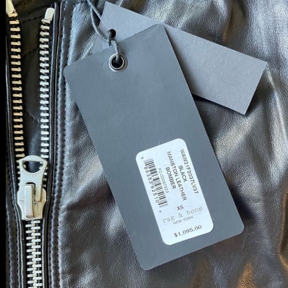 Rag & Bone Manston Leather Bomber Jacket. - Picture 10 of 14